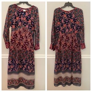 Cabi festive colorful boho long sleeve maxi midi S